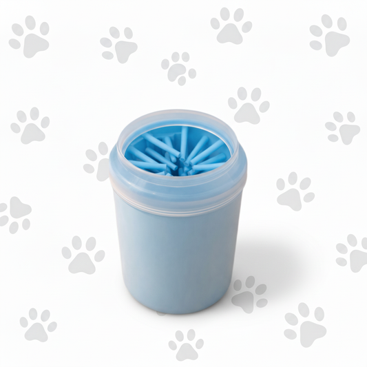 Paw cleaner cup with paw print background