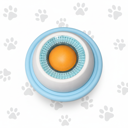 Slow feeder bowl with paw print background